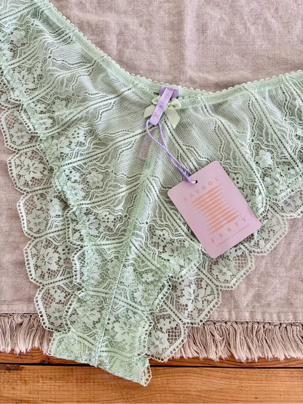 Savage X Fenty Pastel Mint Lace Panty